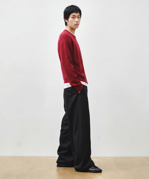 INTEMPOMOOD(インテンポムード)の「オフセットラインワイドスラックス_ブラック(スラックス・メンズ・ブラック・MEDIUM/LARGE/X-LARGE)」の5枚目の写真