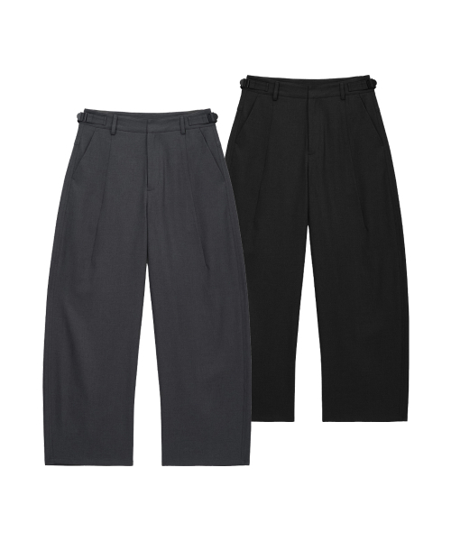 INTEMPOMOOD(インテンポムード)の「オフセットラインワイドスラックス_ブラック(スラックス・メンズ・ブラック・MEDIUM/LARGE/X-LARGE)」の8枚目の写真