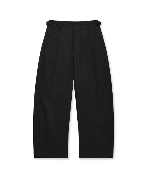INTEMPOMOOD(インテンポムード)の「オフセットラインワイドスラックス_ブラック(スラックス・メンズ・ブラック・MEDIUM/LARGE/X-LARGE)」の9枚目の写真