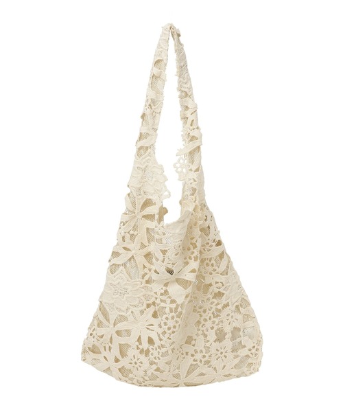 earth music&ecology（アースミュージックアンドエコロジー）の「レースバッグ（トートバッグ・レディース・アイボリー/ブラック・FREE）」の10枚目の写真