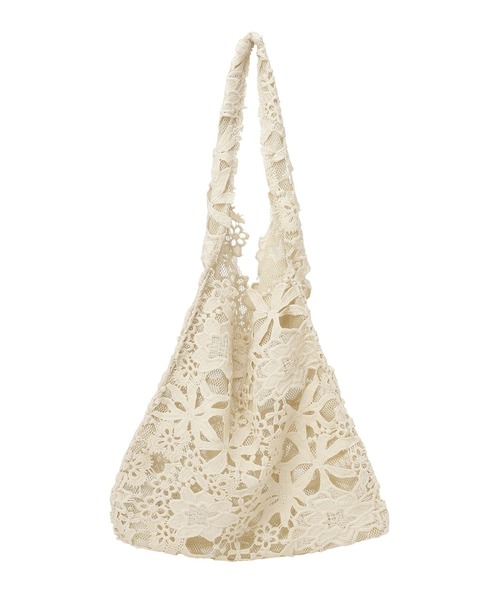 earth music&ecology（アースミュージックアンドエコロジー）の「レースバッグ（トートバッグ・レディース・アイボリー/ブラック・FREE）」の15枚目の写真
