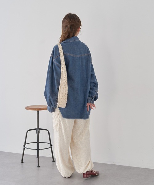 earth music&ecology（アースミュージックアンドエコロジー）の「レースバッグ（トートバッグ・レディース・アイボリー/ブラック・FREE）」の8枚目の写真