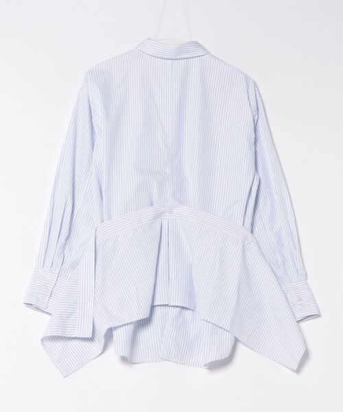 STYLEBLOCK（スタイルブロック）の「先染めストライプラップスカート付きシャツ（シャツ/ブラウス・レディース・ホワイト/ブルー・M）」の7枚目の写真
