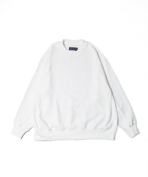 many men many mind(メニーメンメニーマインド)の「【SR】【many men many mind】CVCワッフル 切り替えプルオーバー(Tシャツ/カットソー・メンズ・ホワイト・LARGE/MEDIUM)」の1枚目の写真