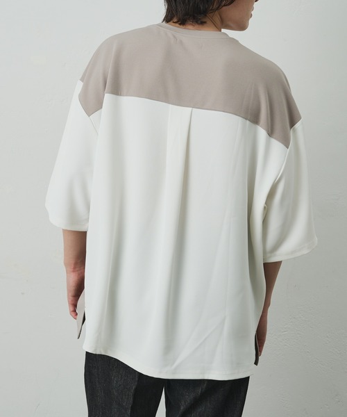 COLONY 2139（コロニートゥーワンスリーナイン）の「ジョーゼットフハクキリカエ半袖T（Tシャツ/カットソー・メンズ・ブラック/グレイッシュベージュ/ブラック系その他・MEDIUM/LARGE）」の6枚目の写真