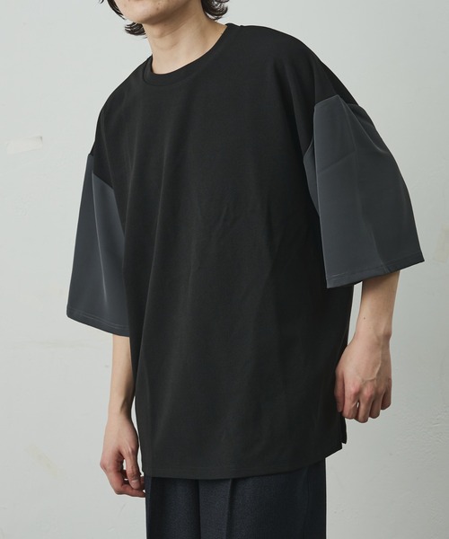 COLONY 2139（コロニートゥーワンスリーナイン）の「ジョーゼットフハクキリカエ半袖T（Tシャツ/カットソー・メンズ・ブラック/グレイッシュベージュ/ブラック系その他・MEDIUM/LARGE）」の11枚目の写真