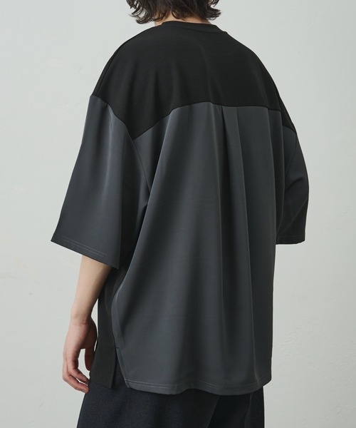 COLONY 2139（コロニートゥーワンスリーナイン）の「ジョーゼットフハクキリカエ半袖T（Tシャツ/カットソー・メンズ・ブラック/グレイッシュベージュ/ブラック系その他・MEDIUM/LARGE）」の12枚目の写真