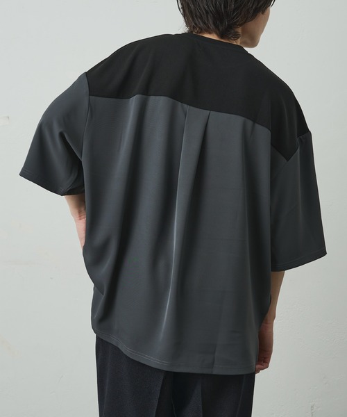 COLONY 2139（コロニートゥーワンスリーナイン）の「ジョーゼットフハクキリカエ半袖T（Tシャツ/カットソー・メンズ・ブラック/グレイッシュベージュ/ブラック系その他・MEDIUM/LARGE）」の13枚目の写真