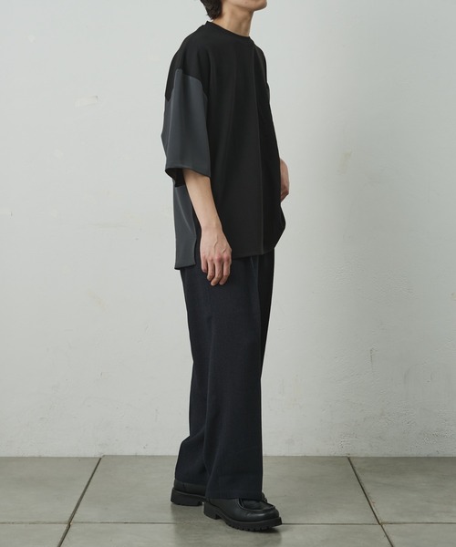 COLONY 2139（コロニートゥーワンスリーナイン）の「ジョーゼットフハクキリカエ半袖T（Tシャツ/カットソー・メンズ・ブラック/グレイッシュベージュ/ブラック系その他・MEDIUM/LARGE）」の17枚目の写真