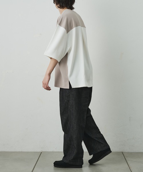 COLONY 2139（コロニートゥーワンスリーナイン）の「ジョーゼットフハクキリカエ半袖T（Tシャツ/カットソー・メンズ・ブラック/グレイッシュベージュ/ブラック系その他・MEDIUM/LARGE）」の8枚目の写真