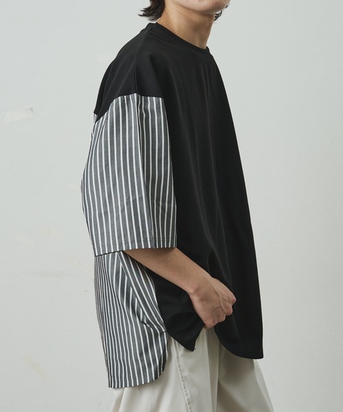 COLONY 2139（コロニートゥーワンスリーナイン）の「ジョーゼットフハクキリカエ半袖T（Tシャツ/カットソー・メンズ・ブラック/グレイッシュベージュ/ブラック系その他・MEDIUM/LARGE）」の20枚目の写真