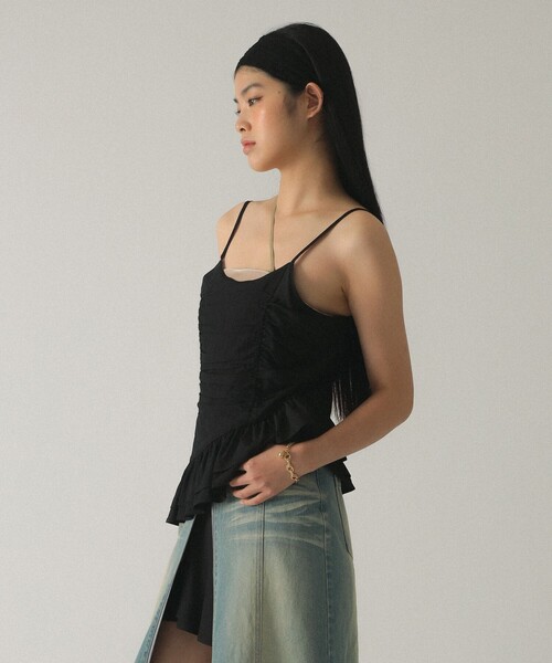 Ray BEAMS（レイビームス）の「裾 フレアー キャミソール（キャミソール・レディース・ホワイト/ブラック・1/0）」の15枚目の写真