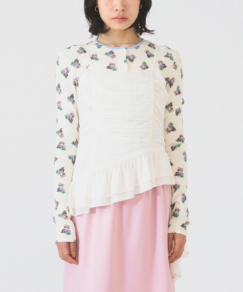 Ray BEAMS（レイビームス）の「裾 フレアー キャミソール（キャミソール・レディース・ホワイト/ブラック・1/0）」の16枚目の写真