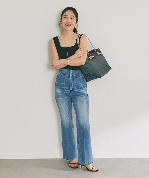 La boutique BonBon（ラブティックボンボン）の「【ヴィオラドーロ】ノットハンドルナイロントート Mサイズ（トートバッグ・レディース・チャコールグレー・FREE）」の3枚目の写真