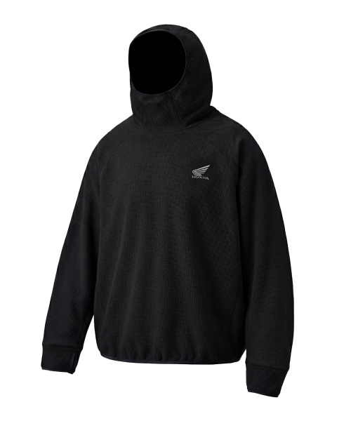 PHYPS MOTORCYCLE(フィップスモーターサイクル)の「H-Tech Waffle Back Pocket Hooded Long Sleeve Black(Tシャツ/カットソー・レディース・その他・X-LARGE/SMALL/MEDIUM/LARGE)」の1枚目の写真