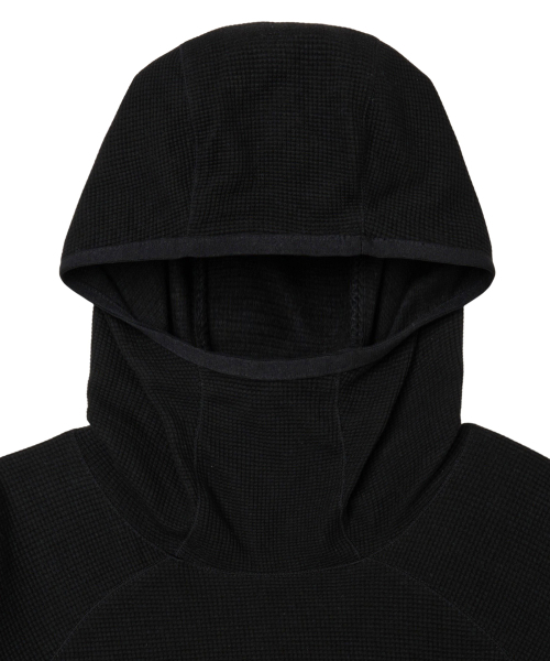 PHYPS MOTORCYCLE(フィップスモーターサイクル)の「H-Tech Waffle Back Pocket Hooded Long Sleeve Black(Tシャツ/カットソー・レディース・その他・X-LARGE/SMALL/MEDIUM/LARGE)」の4枚目の写真