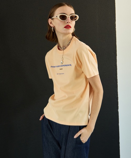MAISON SPECIAL（メゾンスペシャル）の「Exeperience Logo T-shirts/exeperienceロゴＴシャツ（Tシャツ/カットソー・レディース・オレンジ/グリーン/ホワイト/ブルー/チャコールグレー・FREE）」の10枚目の写真