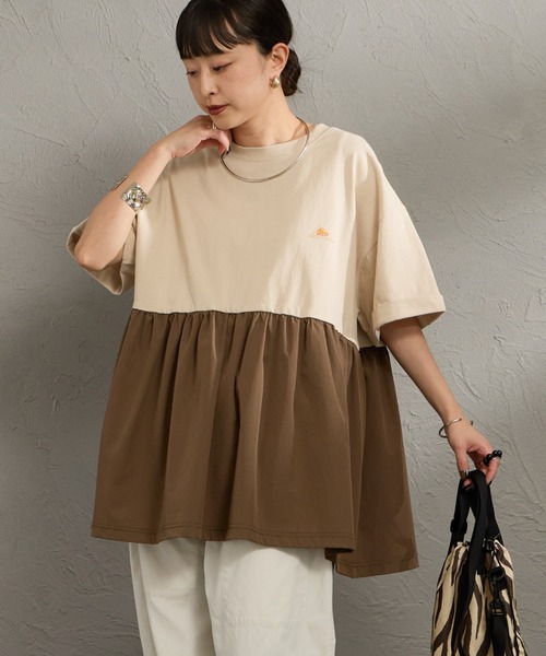 KELTY（ケルティ）の「[KELTY/ケルティ] 別注 ウエスト切替 ペプラムデザインTシャツ（Tシャツ/カットソー・レディース・チャコールグレー/ブラック/グレイッシュベージュ/カーキ・F）」の3枚目の写真