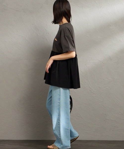 KELTY（ケルティ）の「[KELTY/ケルティ] 別注 ウエスト切替 ペプラムデザインTシャツ（Tシャツ/カットソー・レディース・チャコールグレー/ブラック/グレイッシュベージュ/カーキ・F）」の15枚目の写真