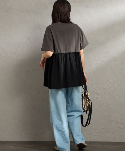 KELTY（ケルティ）の「[KELTY/ケルティ] 別注 ウエスト切替 ペプラムデザインTシャツ（Tシャツ/カットソー・レディース・チャコールグレー/ブラック/グレイッシュベージュ/カーキ・F）」の16枚目の写真