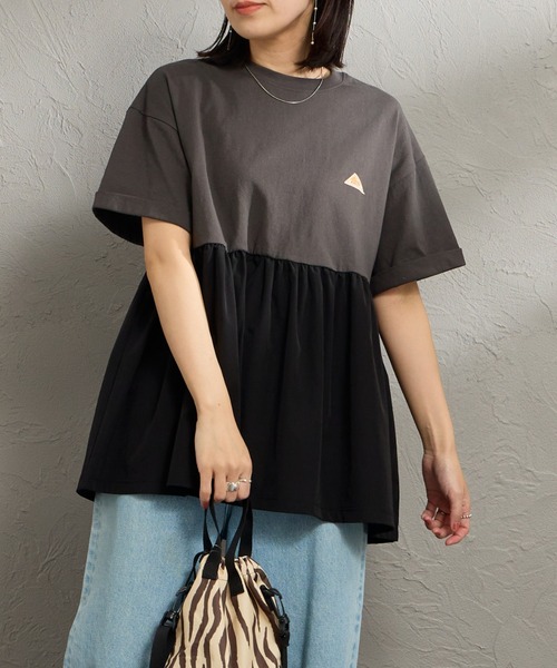 KELTY（ケルティ）の「[KELTY/ケルティ] 別注 ウエスト切替 ペプラムデザインTシャツ（Tシャツ/カットソー・レディース・チャコールグレー/ブラック/グレイッシュベージュ/カーキ・F）」の10枚目の写真