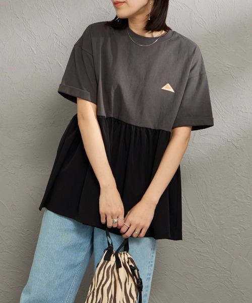 KELTY（ケルティ）の「[KELTY/ケルティ] 別注 ウエスト切替 ペプラムデザインTシャツ（Tシャツ/カットソー・レディース・チャコールグレー/ブラック/グレイッシュベージュ/カーキ・F）」の9枚目の写真