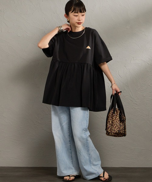 KELTY（ケルティ）の「[KELTY/ケルティ] 別注 ウエスト切替 ペプラムデザインTシャツ（Tシャツ/カットソー・レディース・チャコールグレー/ブラック/グレイッシュベージュ/カーキ・F）」の22枚目の写真