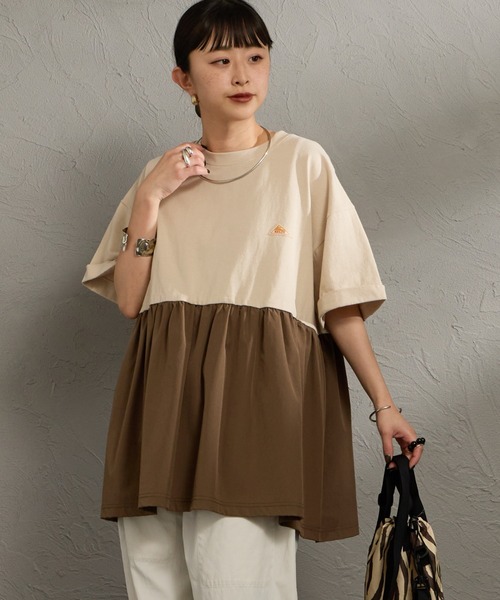 KELTY（ケルティ）の「[KELTY/ケルティ] 別注 ウエスト切替 ペプラムデザインTシャツ（Tシャツ/カットソー・レディース・チャコールグレー/ブラック/グレイッシュベージュ/カーキ・F）」の19枚目の写真