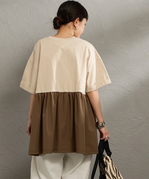 KELTY（ケルティ）の「[KELTY/ケルティ] 別注 ウエスト切替 ペプラムデザインTシャツ（Tシャツ/カットソー・レディース・チャコールグレー/ブラック/グレイッシュベージュ/カーキ・F）」の21枚目の写真