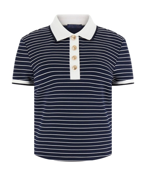 Guess(ゲス)の「ALPHONSINE Striped Top ポロシャツ(ポロシャツ・レディース・ホワイト×ネイビー/ネイビー・MEDIUM/LARGE/SMALL/X-SMALL)」の11枚目の写真