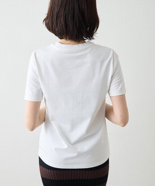Whim Gazette(ウィムガゼット)の「スビンコットンTシャツ(Tシャツ/カットソー・レディース・ベージュ/オフホワイト・FREE)」の7枚目の写真