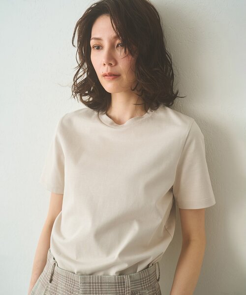 Whim Gazette(ウィムガゼット)の「スビンコットンTシャツ(Tシャツ/カットソー・レディース・ベージュ/オフホワイト・FREE)」の10枚目の写真