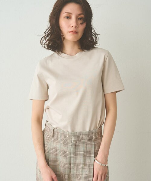 Whim Gazette(ウィムガゼット)の「スビンコットンTシャツ(Tシャツ/カットソー・レディース・ベージュ/オフホワイト・FREE)」の11枚目の写真