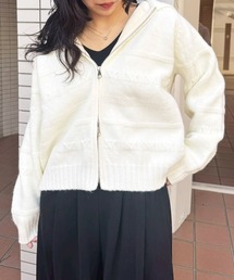 GREENHOX（グリーンホックス）の「ダブルジップケーブルニットパーカー（パーカー）」