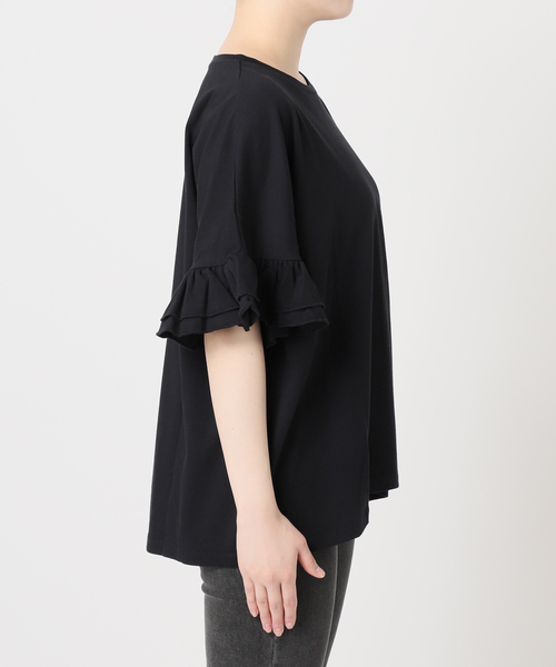 JOURNAL STANDARD relume（ジャーナルスタンダード　レリューム）の「《追加》コットンダブルフリルTEE（Tシャツ/カットソー・レディース・ホワイト/ブラック・FREE）」の22枚目の写真