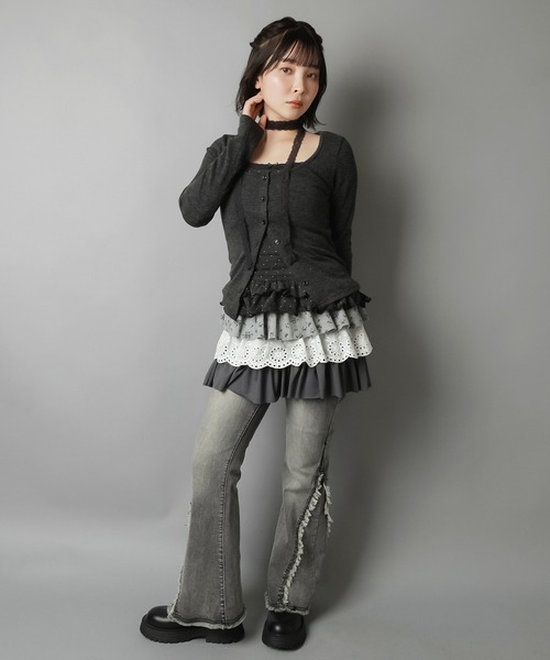 SPINNS（スピンズ）の「着回し無限★レイヤードで魅せる2WAYミニスカート / チュニック（スカート・レディース・ブラック/ブラウン/グレー/アイボリー・ONESIZE）」の20枚目の写真