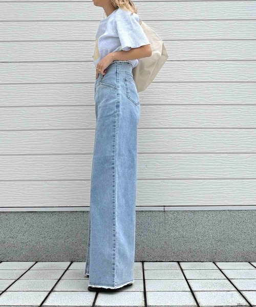 Q(キュー)の「ストレッチデニムパンツ(デニムパンツ・レディース・ライトブルー/アイボリー/ピンク/インディゴブルー・MEDIUM)」の19枚目の写真