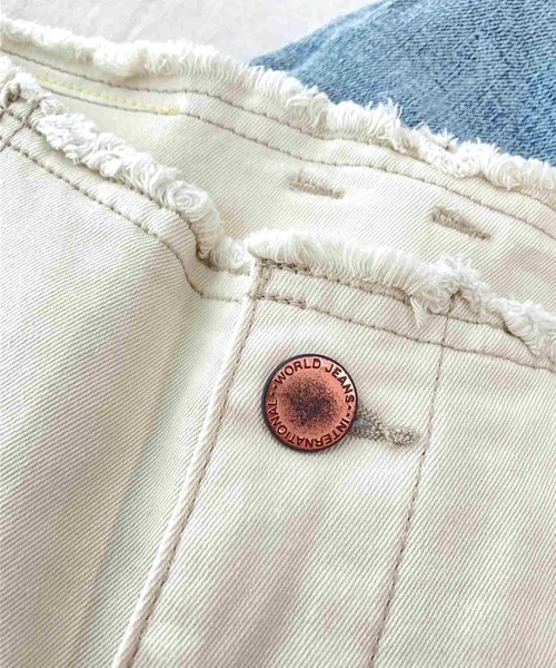 Q(キュー)の「ストレッチデニムパンツ(デニムパンツ・レディース・ライトブルー/アイボリー・MEDIUM)」の8枚目の写真