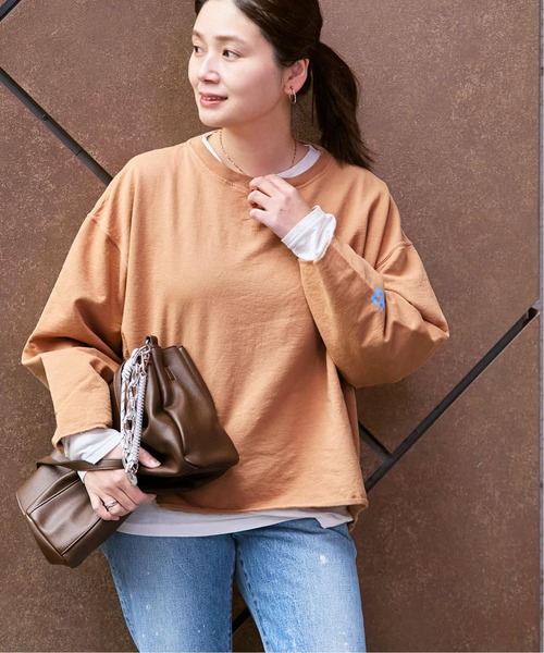 RIDING HIGH（ライディングハイ）の「《追加2》別注【RIDING HIGH/ライディングハイ】7.5ozインレーカットオフTEE（Tシャツ/カットソー・レディース・ベージュ/グリーン/レッド/ホワイト/ブラック・FREE）」の3枚目の写真