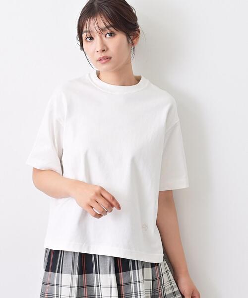 Dessin(デッサン)の「【日本製】和歌山ローズペトールTシャツ(Tシャツ/カットソー・レディース・ホワイト/ネイビー・01/02/03)」の3枚目の写真