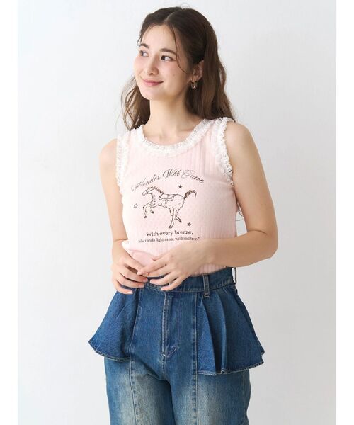 CALNAMUR（カルナムール）の「ウエスタングラフィックタンクトップ（タンクトップ・レディース・ホワイト/ピンク/ブラウン・FREE）」の20枚目の写真