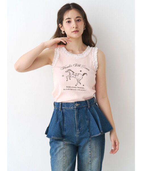 CALNAMUR（カルナムール）の「ウエスタングラフィックタンクトップ（タンクトップ・レディース・ホワイト/ピンク/ブラウン・FREE）」の21枚目の写真