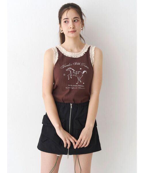 CALNAMUR（カルナムール）の「ウエスタングラフィックタンクトップ（タンクトップ・レディース・ホワイト/ピンク/ブラウン・FREE）」の22枚目の写真