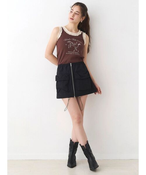 CALNAMUR（カルナムール）の「ウエスタングラフィックタンクトップ（タンクトップ・レディース・ホワイト/ピンク/ブラウン・FREE）」の6枚目の写真