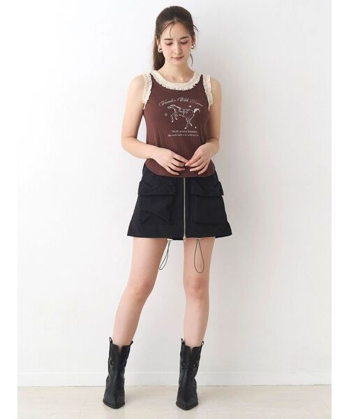 CALNAMUR（カルナムール）の「ウエスタングラフィックタンクトップ（タンクトップ・レディース・ホワイト/ピンク/ブラウン・FREE）」の8枚目の写真