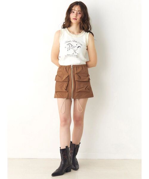 CALNAMUR（カルナムール）の「ウエスタングラフィックタンクトップ（タンクトップ・レディース・ホワイト/ピンク/ブラウン・FREE）」の11枚目の写真