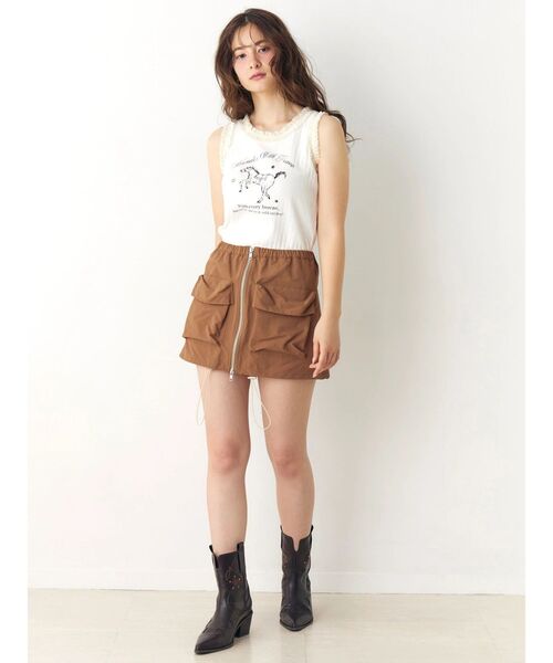 CALNAMUR（カルナムール）の「ウエスタングラフィックタンクトップ（タンクトップ・レディース・ホワイト/ピンク/ブラウン・FREE）」の12枚目の写真