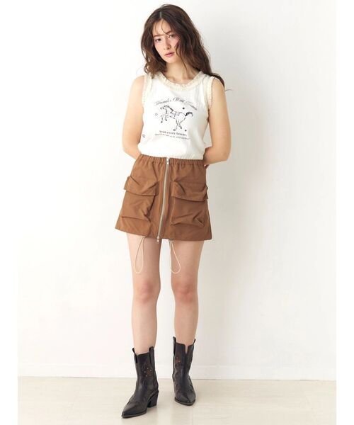 CALNAMUR（カルナムール）の「ウエスタングラフィックタンクトップ（タンクトップ・レディース・ホワイト/ピンク/ブラウン・FREE）」の13枚目の写真