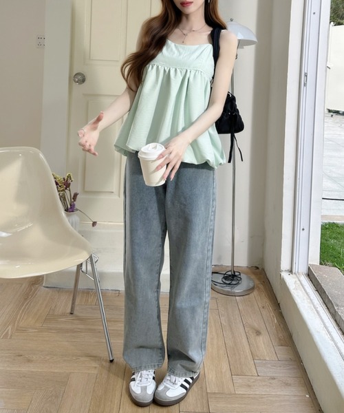 Ada.(エイダ)の「スクエアネック フリル デザイン スリーブ ブラウス(シャツ/ブラウス・レディース・グリーン/ホワイト/ピンク・FREE)」の8枚目の写真