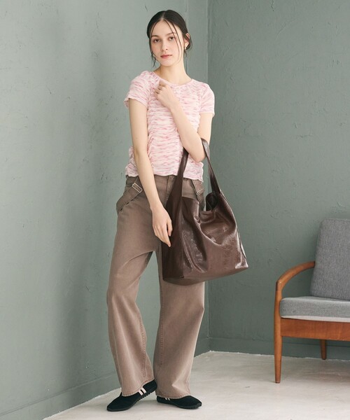 BEAUTY&YOUTH UNITED ARROWS(ビューティーアンドユースユナイテッドアローズ)の「レザーライク ビッグ ワンショルダーバッグ(ショルダーバッグ・レディース・ブラック/ダークブラウン・FREE)」の4枚目の写真